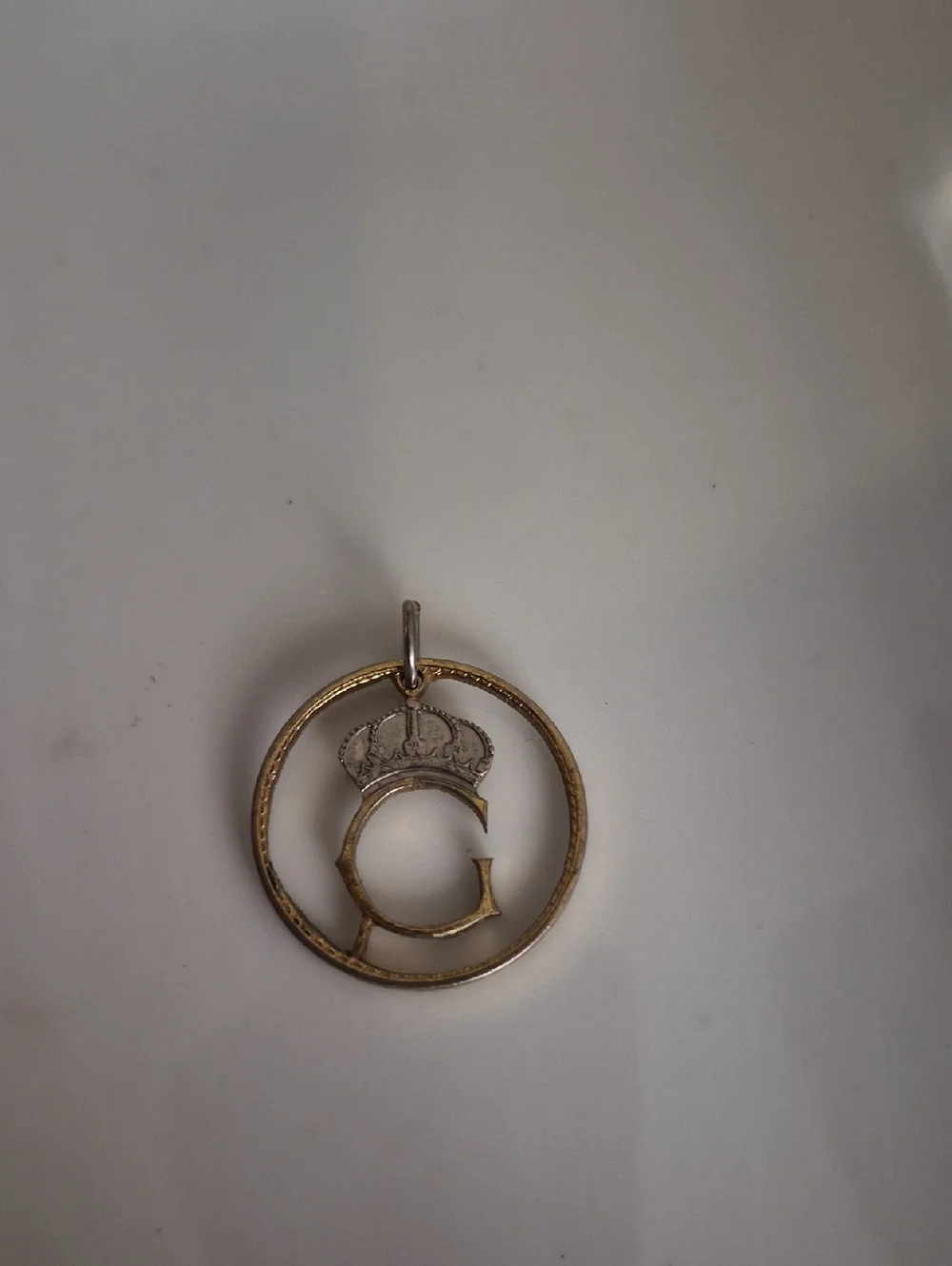 Vintage Swedish Crown Krona Coin Euro handcrafted  cut-out Pendant Charm